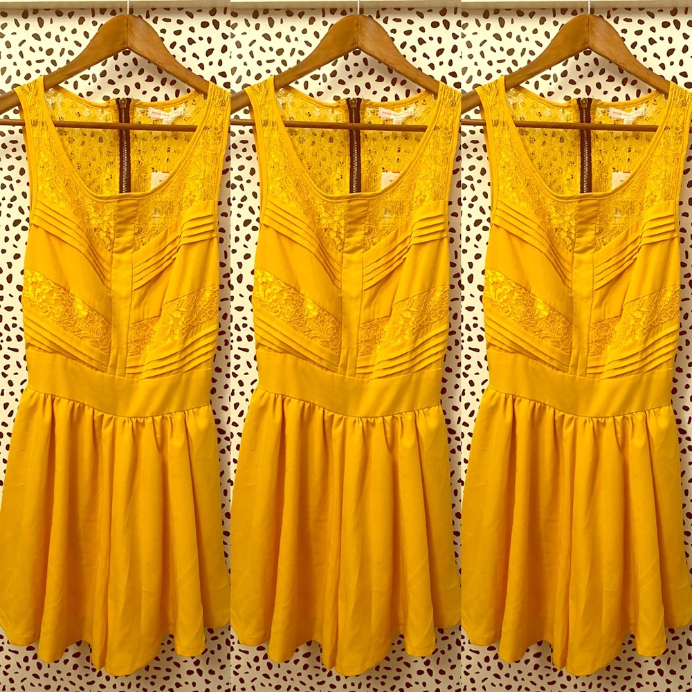 Mustard yellow lace top jumper/romper dress/shorts